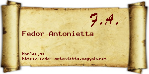 Fedor Antonietta névjegykártya